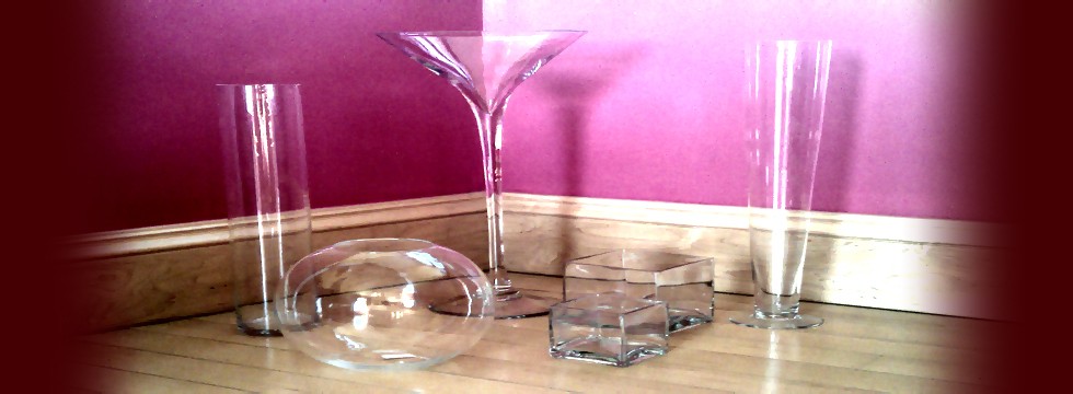 Glassware to hire from A Way with Flowers covering Pembrokeshire