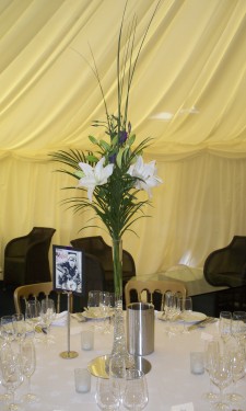 Lilies with phoenix palm leaves